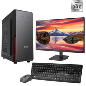 Computadora Intel Core i3 12th gen, memoria de 4GB DDR4, HDD de 1TB SATA, SSD 240GB, monitor de 22”, teclado y mouse.