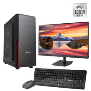 Computadora Intel Core i9 10th gen, memoria de 4GB DDR4, 1TB SATA, monitor de 20”, teclado y mouse.