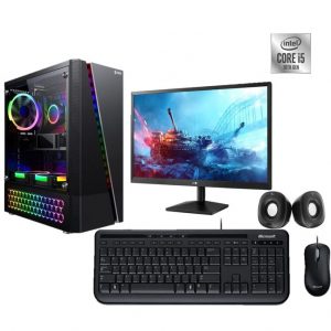 Computadora Intel Core i5 10th gen, memoria de 8GB DDR4, 1TB SATA, SSD 120 GB, monitor de 22”, teclado y mouse.