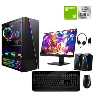 Computadora Intel Core i5 10th gen, memoria de 16GB DDR4, 1TB SATA, SSD 240 GB, monitor de 24”, teclado y mouse.