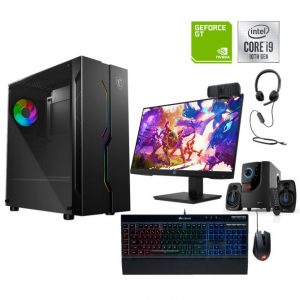 Computadora Intel Core i9 10th gen, memoria de 16GB DDR4, 2TB SATA, SSD 480 GB, monitor de 24”, teclado y mouse